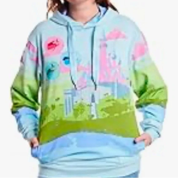 Loungefly NWT DISNEY SLEEPING BEAUTY CASTLE UNISEX HOODIE size xxLarge - Picture 2 of 8
